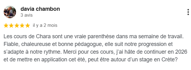 Les cours de Chara sont une vraie parenthèse dans ma semaine de travail